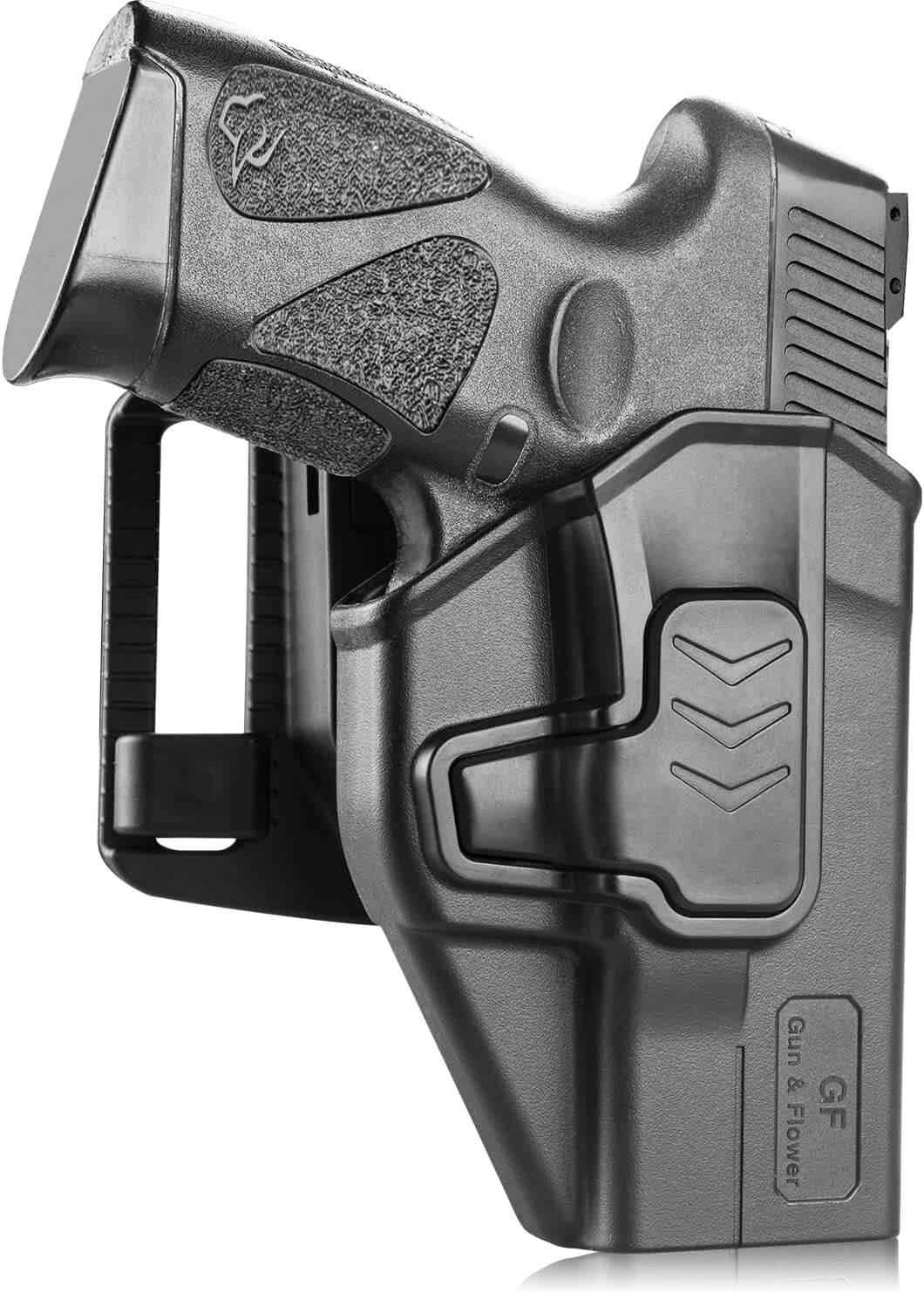 Level II Retention OWB Holster for Taurus G2C Taurus G3C Taurus G3C TORO Taurus PT111 Millennium G2 Taurus PT140 Millennium G2, Outside Waistband Carry, Quick Mounting/Dismounting, Right Hand | Gun & Flower