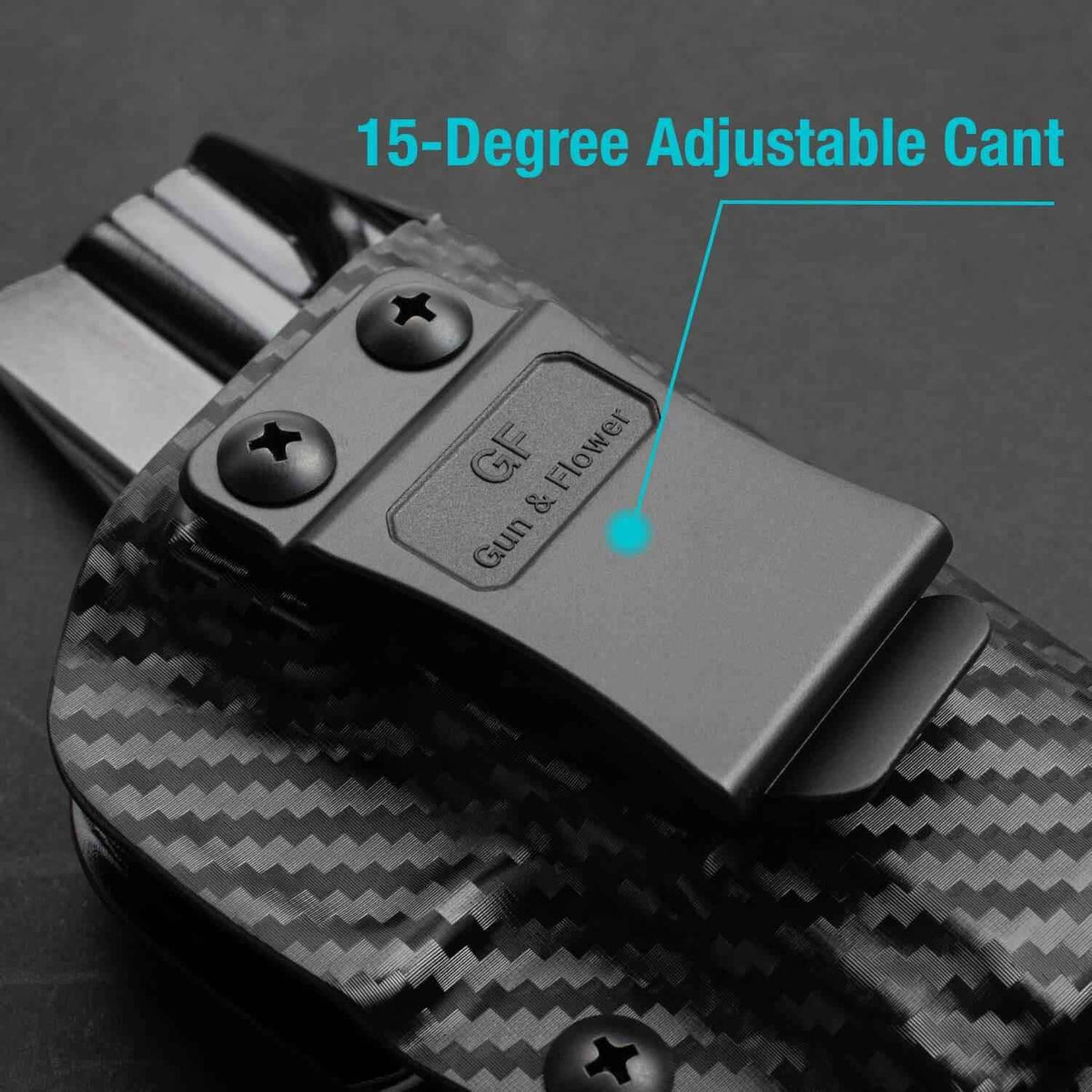 CARBON FIBER IWB kydex Holster for Glock 17 Gen3-5 G19 Gen3-5 G19X G23 Gen3-4 G22 Gen3-4 G31 Gen3-4 G32 Gen3-4 G44 G45 - Inside waistband concealed carry, Right Hand | Gun & Flower