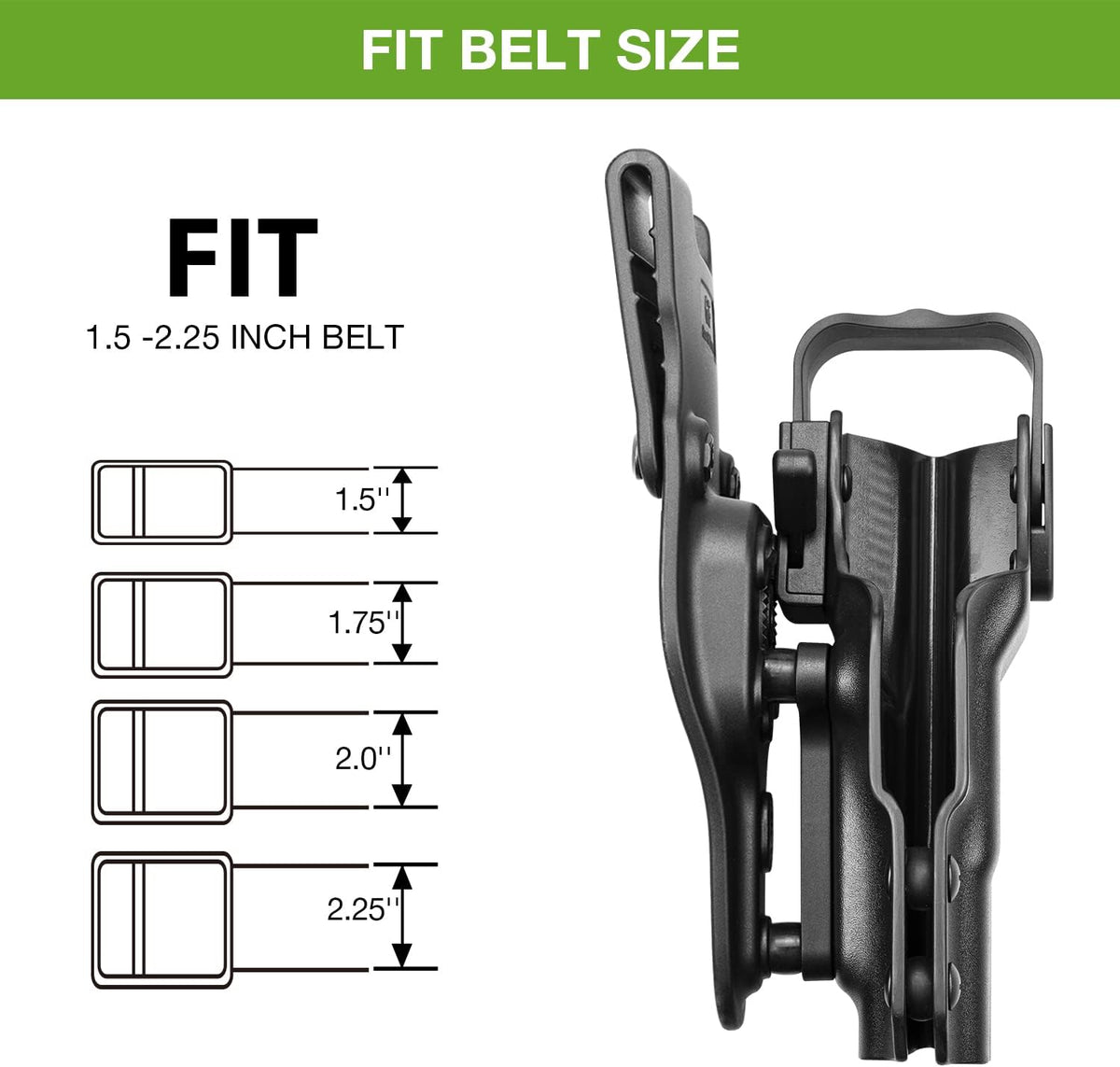 Glock 26 (Glock 19 Mod)Level II/III Retention Holster - Law Enforcement Duty Option - Polymerholster