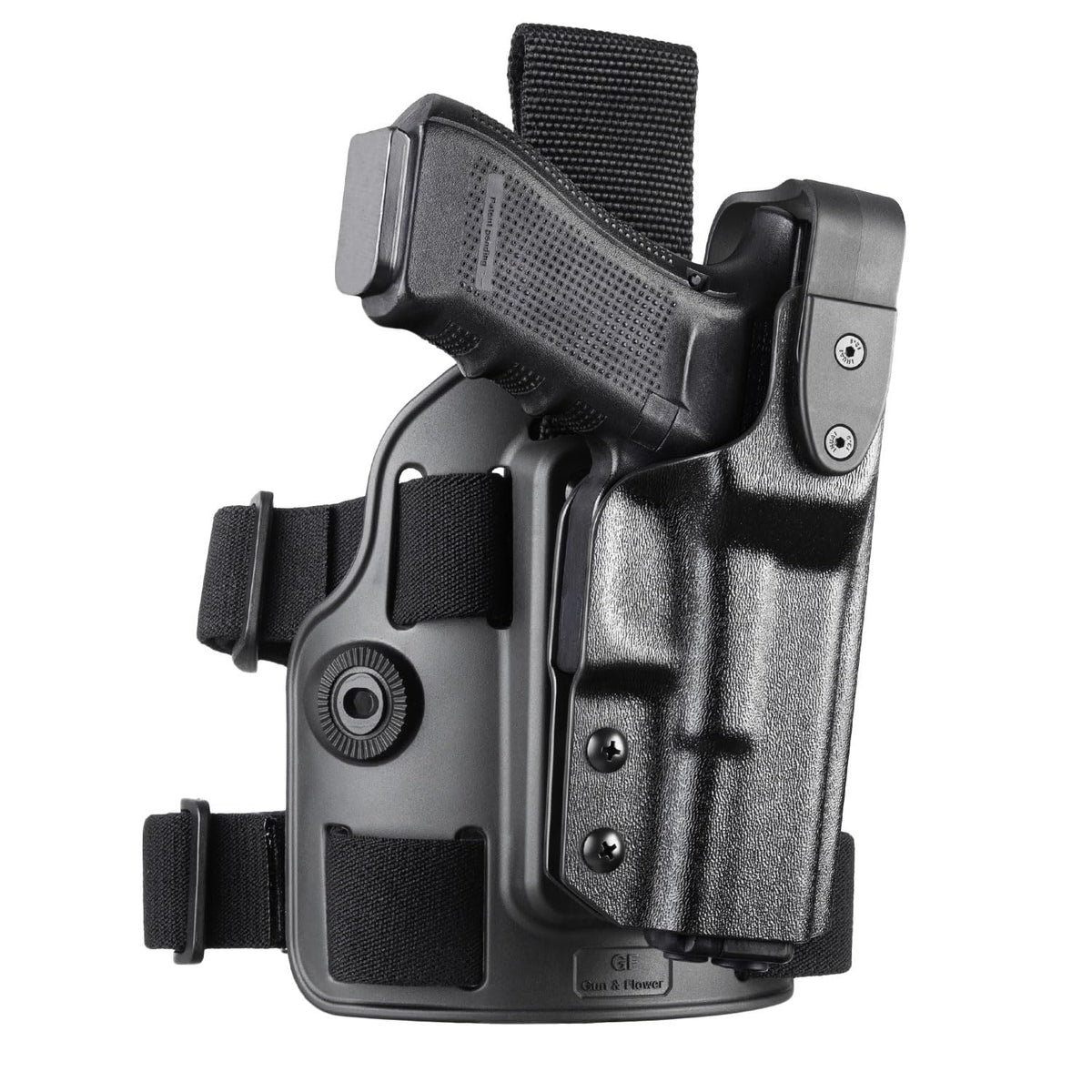 Gun & Flower Level II G17 Drop Leg Holster for Glock17/19 Gen 3-5 G22/31 Gen3-4,Glock 19X/44/45 - Polymerholster