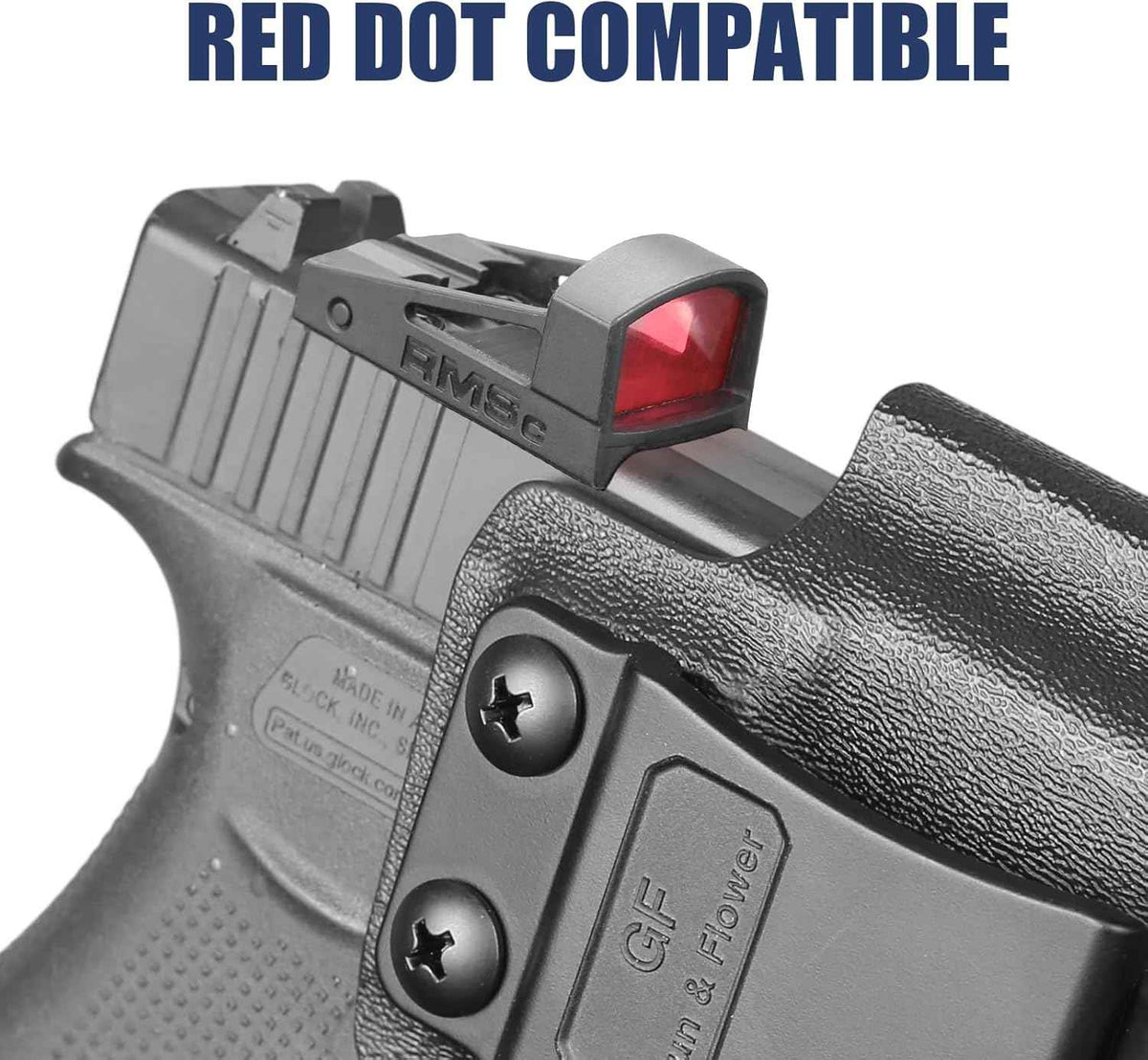 Glock 43/43X/43X MOS IWB Kydex Holster - Optic Cut, Adjustable Cant & Retention, Full Sweat Guard, Concealed Carry Right Hand (No Light/Laser)