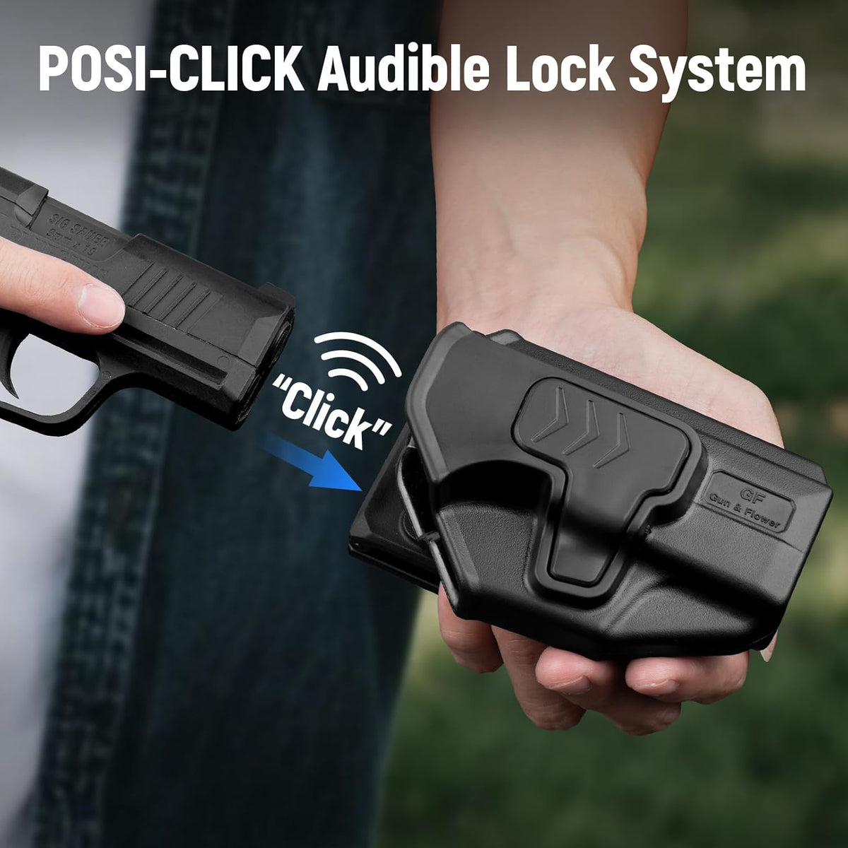 Gun & Flower Belt Clip Holster, OWB Holster for Sig Sauer P365 / P365X / P365 SAS / P365 .380, Index Finger Release, Adjustable Cant, Outside Waistband Carry, Not for XL or XMacro - Gunflowerholsters