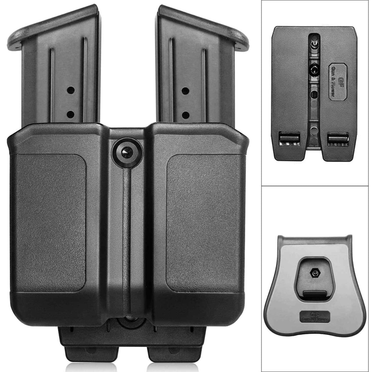 Universal Double Stack Mag Pouch Holster for 9mm/.40 with Paddle & Molle Adapter