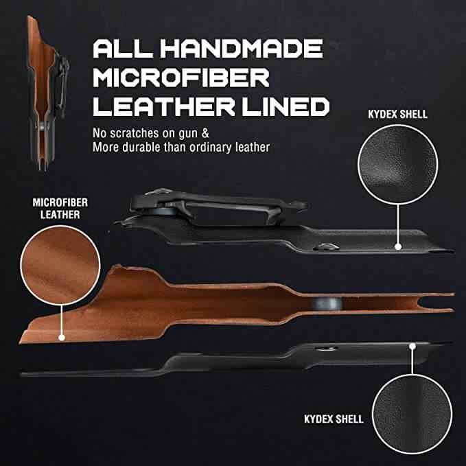 Taurus G2C Taurus G3C Taurus G3C TORO Taurus PT111 Millennium G2 Taurus PT140 Millennium G2 Custom Leather Lined Kydex Holster IWB