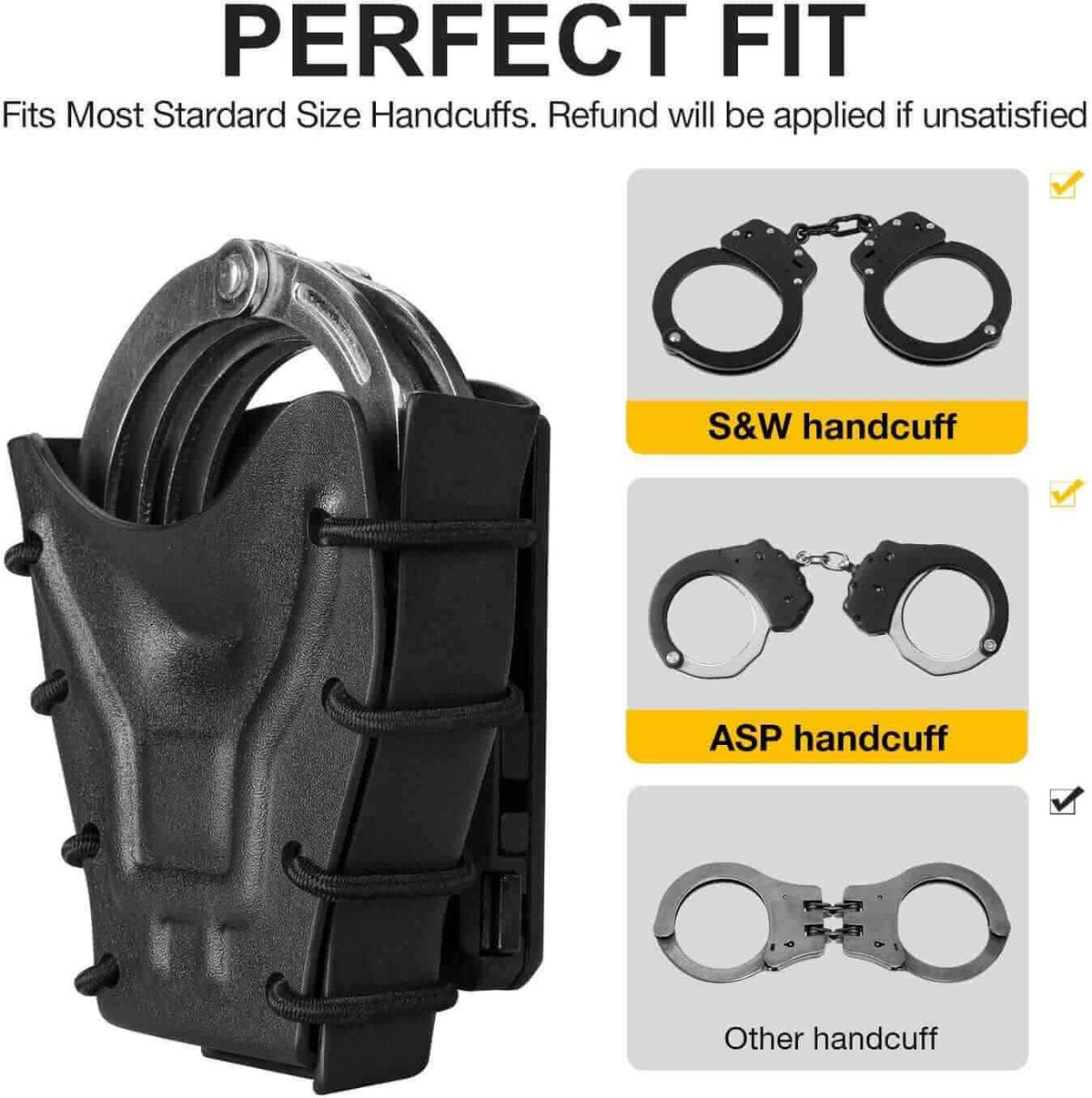 Kydex Handcuff Case/holster/holder fit 1.5" 1.75" 2.0 and 2.25'' Belt | Gun & Flower - Gunflowerholsters