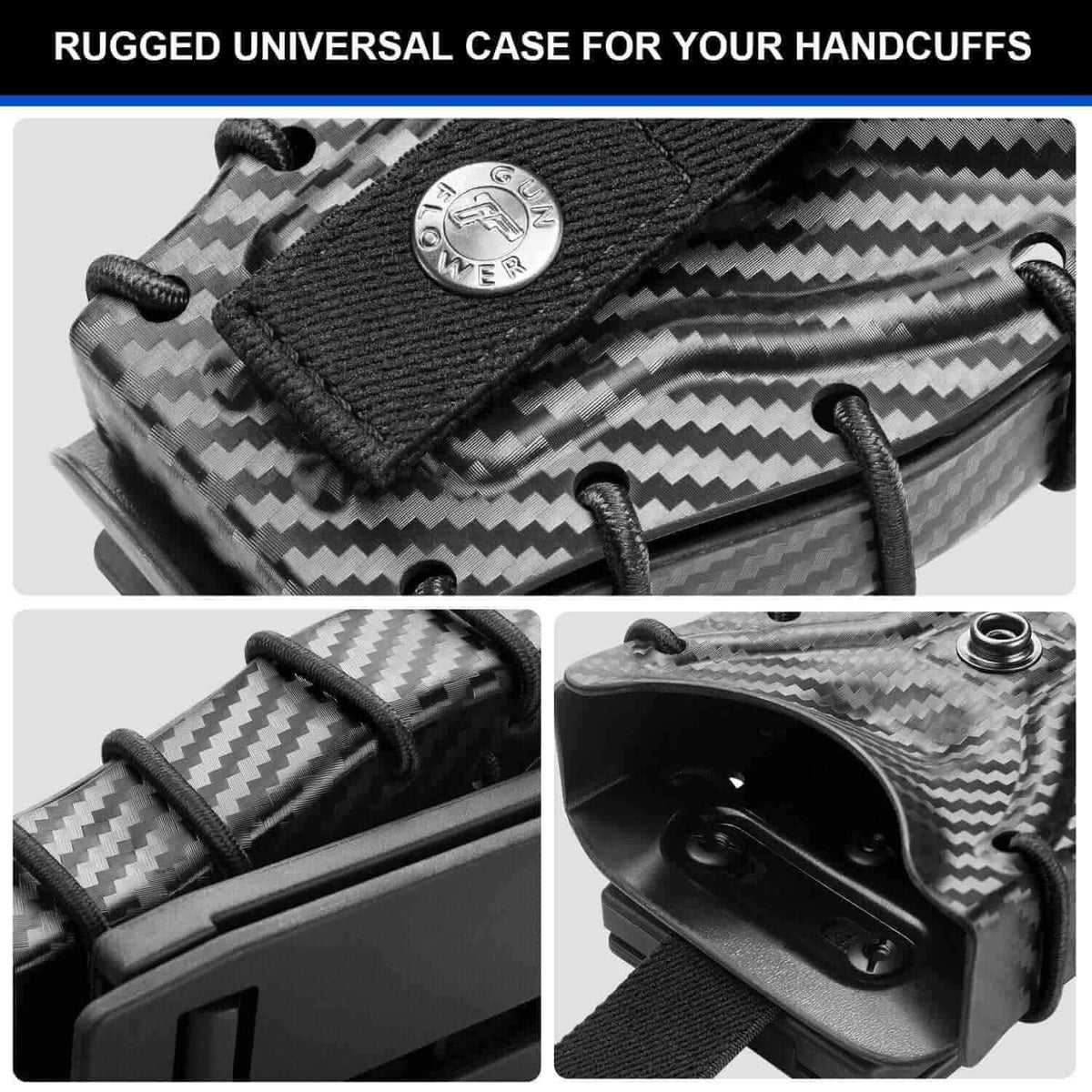 Carbon Fiber Kydex Universal Handcuff Case Fit ASP & Hinged Handcuff & Chain Handcuffs