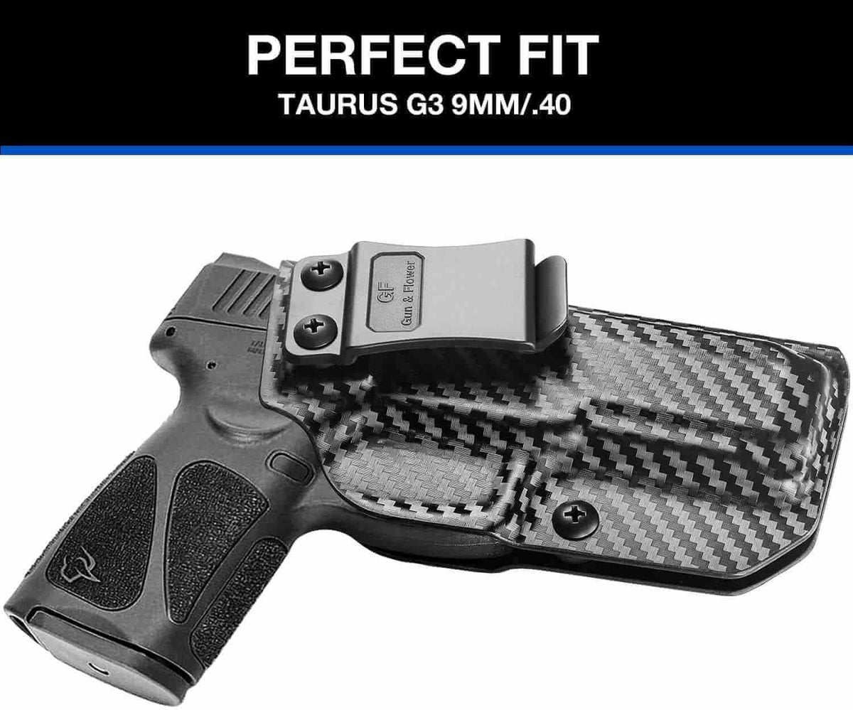 Taurus G3 Carbon Fiber IWB Kydex Holster Adjustable Cant & Retention Inside Waistband Taurus G3 Accessories | Gun & Flower - Polymerholster