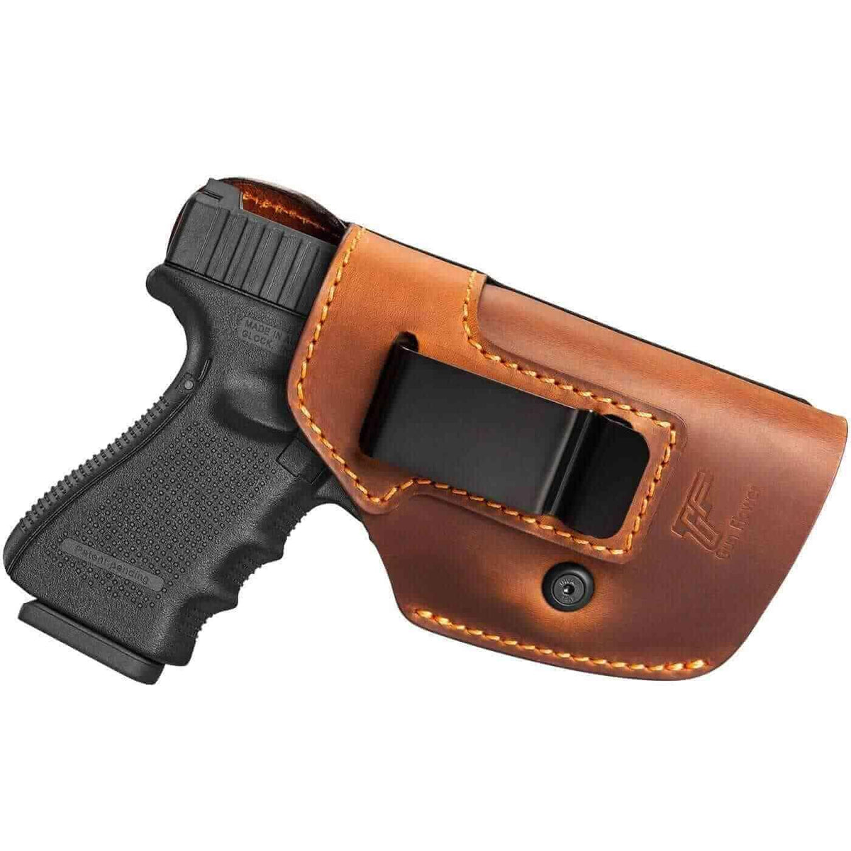 Full Grain Leather IWB Universal Brown Holster fit for Most Handguns– Left & Right-Hand - Polymerholster