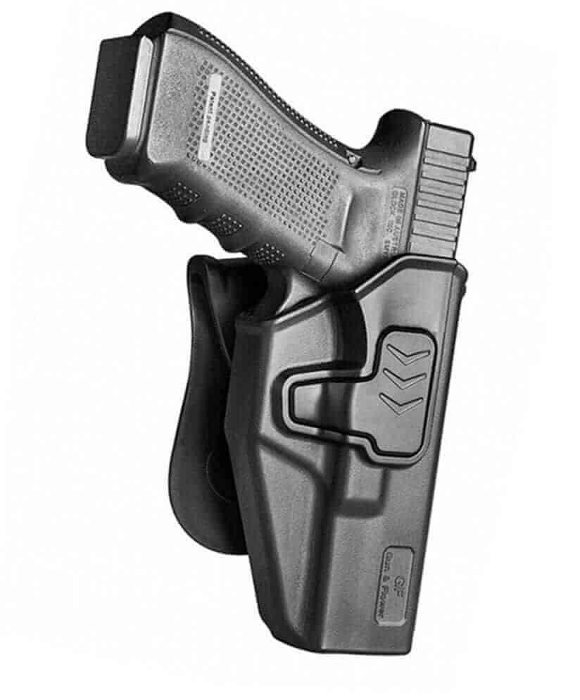 Glock 17 Gen3-5 G19 Gen3-5 G19X G23 Gen3-4 G22 Gen3-4 G31 Gen3-4 G32 Gen3-4 G44 G45 Polymer OWB Paddle Holster Level II Retention Outside Waistband for G17 G22 G31 - Paddle 360 Degrees Adjustable , Right Hand | Gun & Flower - Polymerholster