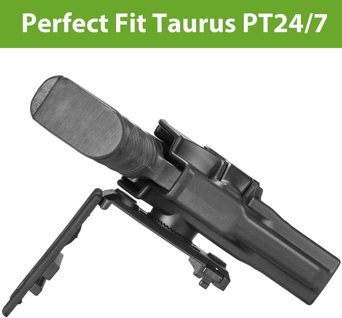 Taurus PT24/7 PT24-7 Polymer OWB Holster with Belt Adapter Level II Index Finger Release System 360 Adjustable Degrees | Gun & Flower - Polymerholster