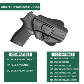 Sig Sauer P320 Compact M18 OWB Paddle Polymer Holster | Gun & Flower