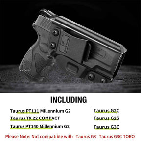 Taurus G2C Taurus G2S Taurus G3C Taurus PT111 Millennium G2 Taurus PT140 Millennium G2 Taurus TX 22 COMPACT IWB Polymer Holster  | Gun & Flower