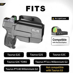 Taurus G2C Taurus G2S Taurus G3C Taurus G3C TORO Taurus PT111 Millennium G2 Taurus PT140 Millennium G2 Thumb Release Polymer OWB Paddle Holster | Gun & Flower