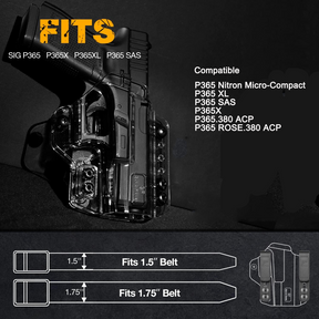 P365 P365 XL P365 SAS P365X P365.380 ACP P365 ROSE.380 ACP Clear IWB & OWB Convertable Polymer Holster Pistol | Gun & Flower