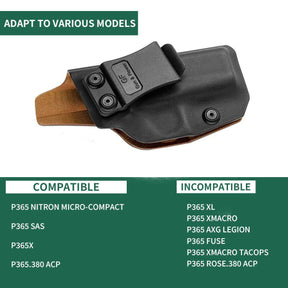 P365XL Holster,IWB Kydex Holster, Fit: Sig Sauer P365 P365 XL P365 SAS P365X P365.380 ACP, Inside Waistband Concealed Carry,Adj. Cant Retention, P365xl Holster Ultimate Comfort & Stability,Right Hand|Gun&Flower