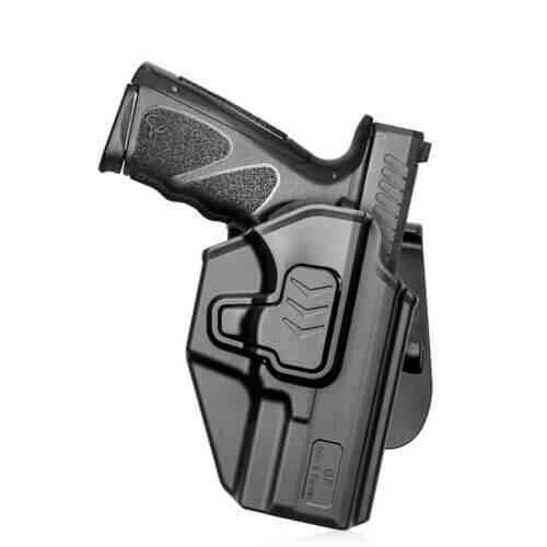 G19 Holsters OWB (Outside Waistband) Leather Holster For Glock 19/23/32 & 17/22/31 - Right Hand, Thumb Break Level 3 Holster