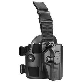 Drop Leg System with OWB Index Finger Release Holster, Fit Smith & Wesson M&P 9mm/.40 M2.0 Full Size 4.25'' and M2.0 Compact 4'', Tactical Thigh Holster, Right Hand | Gun & Flower - Polymerholster