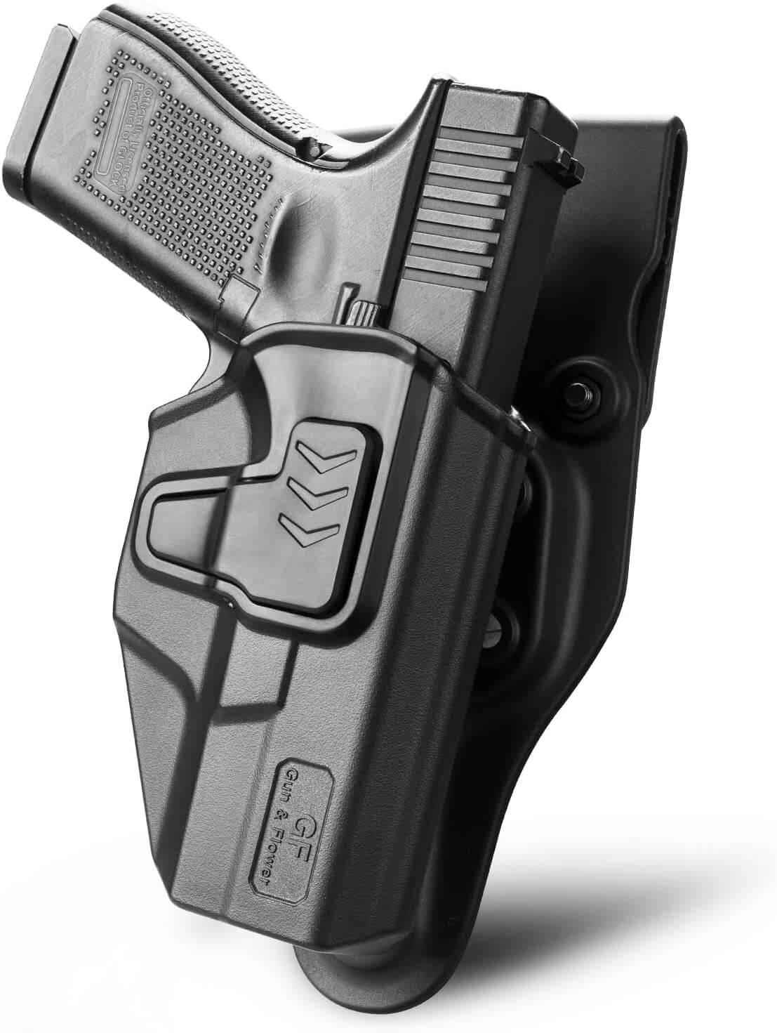 Holster Level II Retention OWB Open Carry,Compatible with Glock G17/G19/G26 Gen3-5  G17/G19 Gen4-5 MOS  G23/G32 Gen5 MOS G19X  G19 Gen4 MOS  G44  G45  G45 MOS  , Fit Belt 1.5’’ 1.75’’ 2.0’’ 2.25’’, Not Fit G23 Gen5, Righ Hand