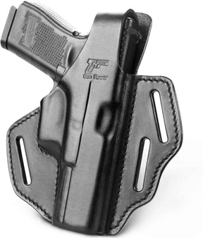 Full Grain Leather OWB Thumb Break Holster for Glock 17 19 19x 22 23 31 32 45 | Right Hand - Gunflowerholsters