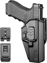 GUN & FLOWER OWB Holster Fits Glock 17 Gen 3-5, Glock 22/31 Gen 3-4, Glock 44/45, Outside Waistband Carry Belt Clip w/Molle Adapter, Level II Index Finger Release, 360 Degrees Adjustable, Right Hand - Gunflowerholsters