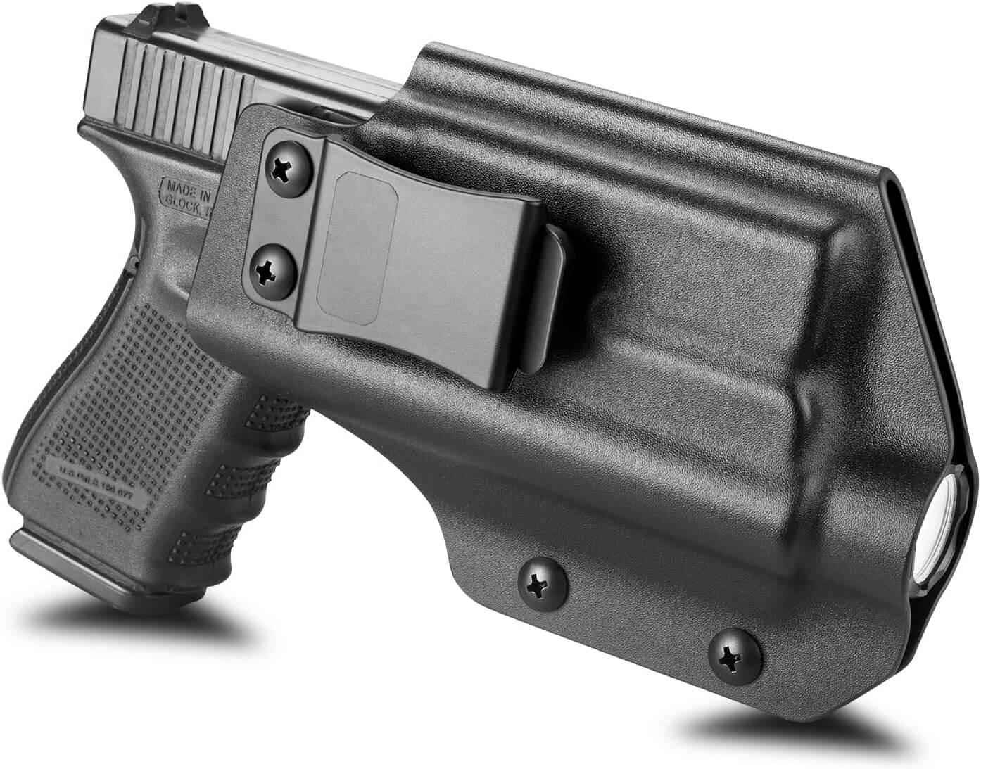 IWB Kydex Holster for Glock 19 19X 23 32 45 w/ Streamlight TLR1 -Optic Ready, Adj. Retention, Fit 1.5 & 1.75'' Wide Belt, Right Hand | Gun & Flower - Gunflowerholsters