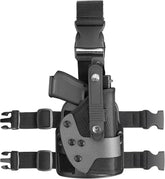 Universal Adjustable Drop Leg Holster - Fits Glock 17 19 22 23 26 Gen3-5, Taurus G2C G3C G3 XL, Beretta 92FS PX4 APX, M&P 9MM Compact, Canik TP9 SF Elite, CZ P07 P09 P10C | Tactical Thigh Platform (No Optic) - Polymerholster