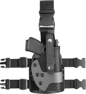 Universal Adjustable Drop Leg Holster - Fits Glock 17 19 22 23 26 Gen3-5, Taurus G2C G3C G3 XL, Beretta 92FS PX4 APX, M&P 9MM Compact, Canik TP9 SF Elite, CZ P07 P09 P10C | Tactical Thigh Platform (No Optic) - Polymerholster