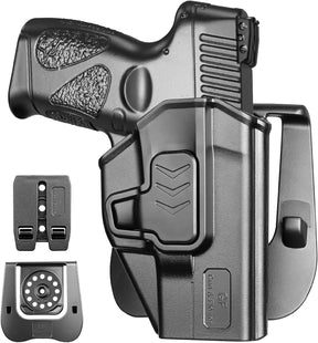 GUN & FLOWER OWB Paddle Holster Fits Taurus G2C Taurus G3C Taurus G3C TORO Taurus G3 Taurus PT111 Millennium G2 Taurus PT140 Millennium G2, Outside Waistband Carry Paddle w/Molle Adapter, Level II Index Finger Release, 360 Degrees Adjustable, Right Hand - Gunflowerholsters