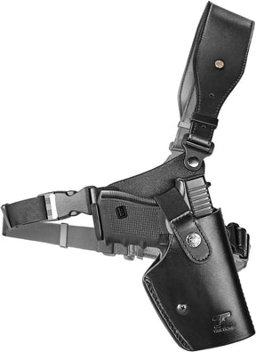 GUN & FLOWER Universal Leather Chest Holster Compatible with Glock 17/19/ 19X/ 22/43/ 43X, 1911, Taurus G2C/G3C, M&P 9, Sig P220/P226, 92FS and More, for Men and for Women, Right Hand - Polymerholster