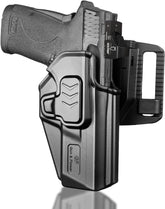 Gun & Flower Tool-Free 360° Adjustment OWB Holster, Optic/RDS Compatible for Smith & Wesson M&P Shield 380 EZ丨M&P Shield 9mm EZ, Quick Release, Level 2 Retention, Belt Loop,Right Hand - Polymerholster