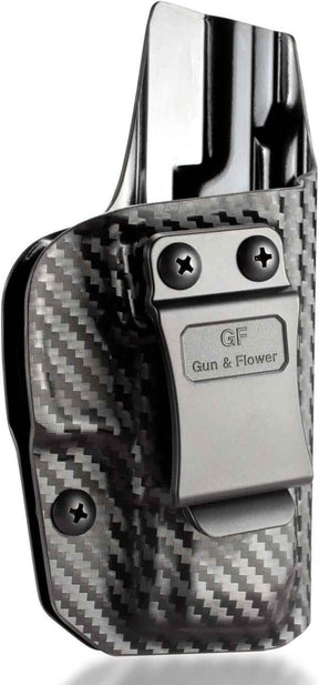 CARBON FIBER IWB kydex Holster for Glock 17 Gen3-5  G19 Gen3-5  G19X  G23 Gen3-4  G22 Gen3-4 G31 Gen3-4 G32 Gen3-4  G44  G45 - Inside waistband concealed carry, Right Hand | Gun & Flower