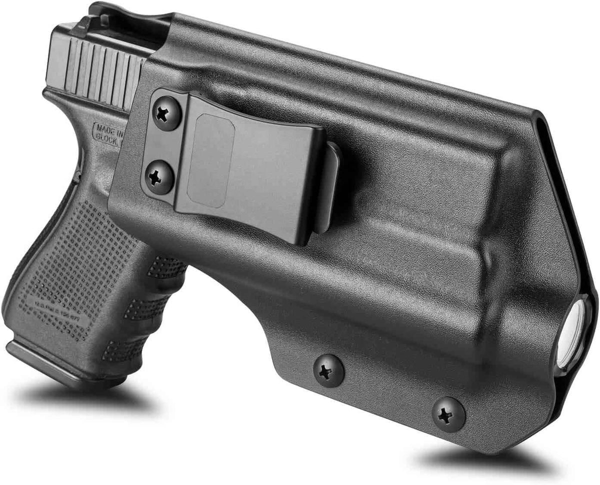 Holster Compatible with Glock 17/19 Gen 3-5 & Glock 19X/44/45 with Olight Baldr Pro/Baldr Pro R/Valkyrie PL Pro/Valkyrie Turbo -Optic Cut- Inside Waistband Holster for G19 G19X G23 G32 G45 with Baldr PRO, Adj. Cant, Adj. Retention