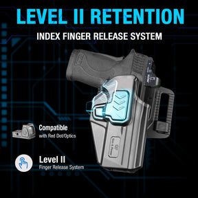 Gun & Flower Tool-Free 360° Adjustment OWB Holster, Optic/RDS Compatible for Smith & Wesson M&P Shield 380 EZ丨M&P Shield 9mm EZ, Quick Release, Level 2 Retention, Belt Loop,Right Hand - Polymerholster