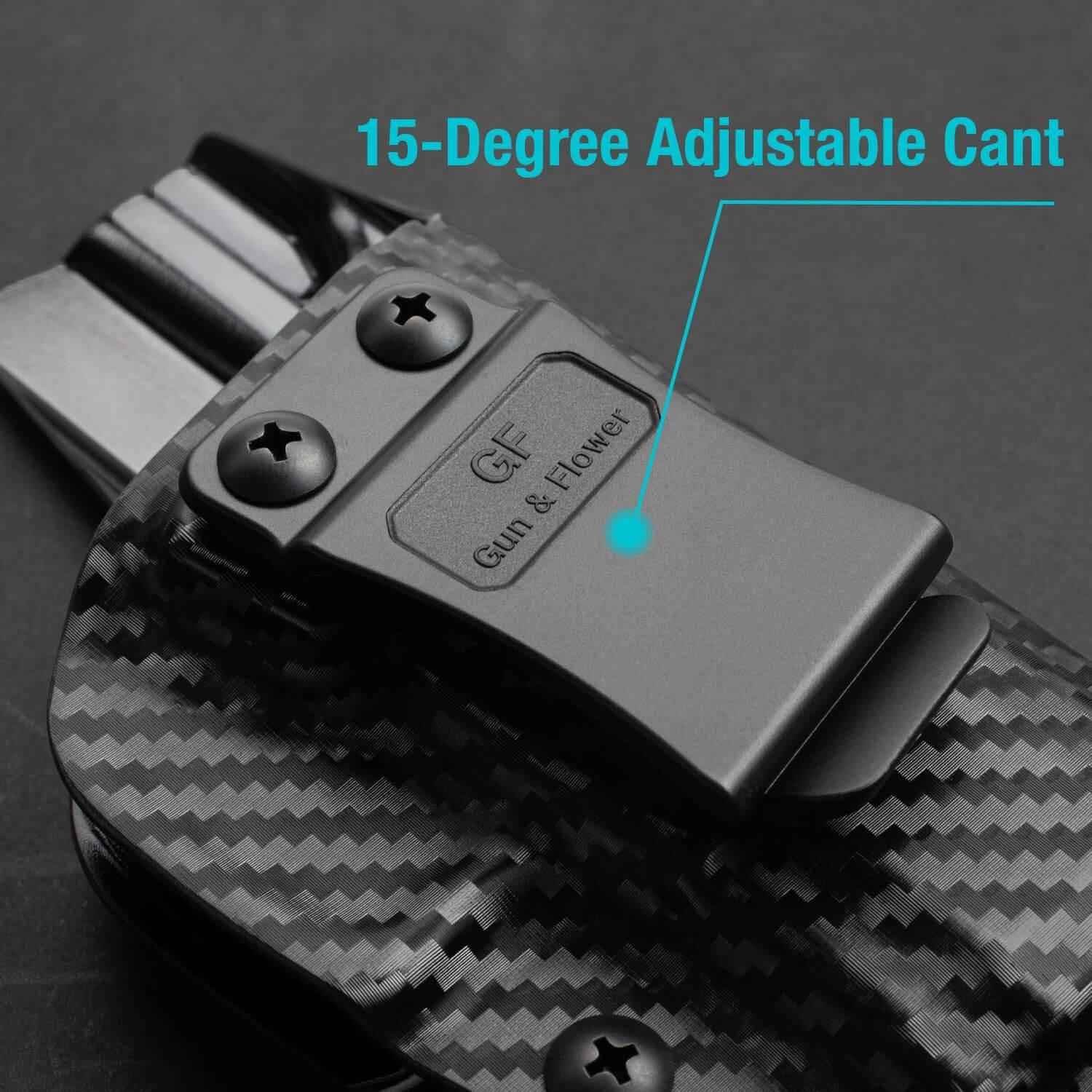 CARBON FIBER IWB kydex Holster for Glock 17 Gen3-5  G19 Gen3-5  G19X  G23 Gen3-4  G22 Gen3-4 G31 Gen3-4 G32 Gen3-4  G44  G45 - Inside waistband concealed carry, Right Hand | Gun & Flower
