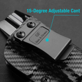 CARBON FIBER IWB kydex Holster for Glock 17 Gen3-5  G19 Gen3-5  G19X  G23 Gen3-4  G22 Gen3-4 G31 Gen3-4 G32 Gen3-4  G44  G45 - Inside waistband concealed carry, Right Hand | Gun & Flower