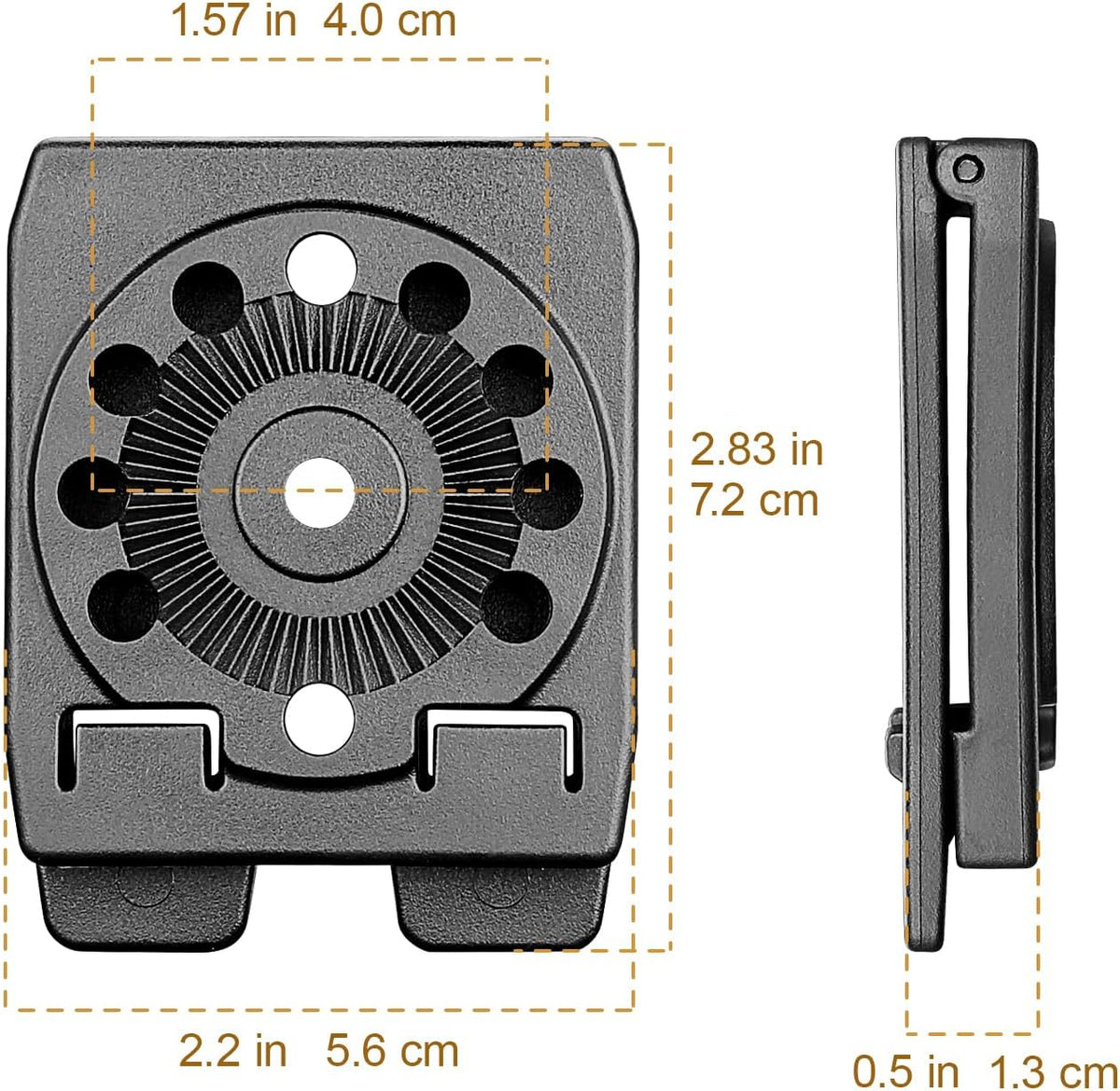 Gun & Flower MOLLE Adapter - Ultra-Strong Compact Gearwheel Design for Holsters, Mag Pouches, Tactical Attachments - Fits 1.5" Belts, Vests & Backpacks - Gunflowerholsters