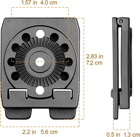 Gun & Flower MOLLE Adapter - Ultra-Strong Compact Gearwheel Design for Holsters, Mag Pouches, Tactical Attachments - Fits 1.5" Belts, Vests & Backpacks - Gunflowerholsters
