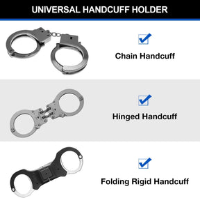 Basketweave Kydex Handcuff Case Fit ASP Handcuffs & Hinged Handcuffs & Chain Handcuffs, Strap Removable&Retention Adjustable,1.5&1.75&2.0&2.25'' security Belt | Gun & Flower - Polymerholster