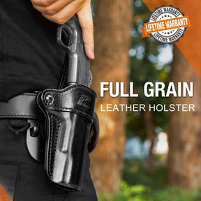 Handmade 1911 Leather Holster, Holster for Colt 1911/Kimber 1911/Springfield 1911/S&W 1911 and Most 1911 5'' No Rail Pistol, Full Grain Leather, Fits 1911 Models with 4'' and 5'' Barrels|Gun&Flower