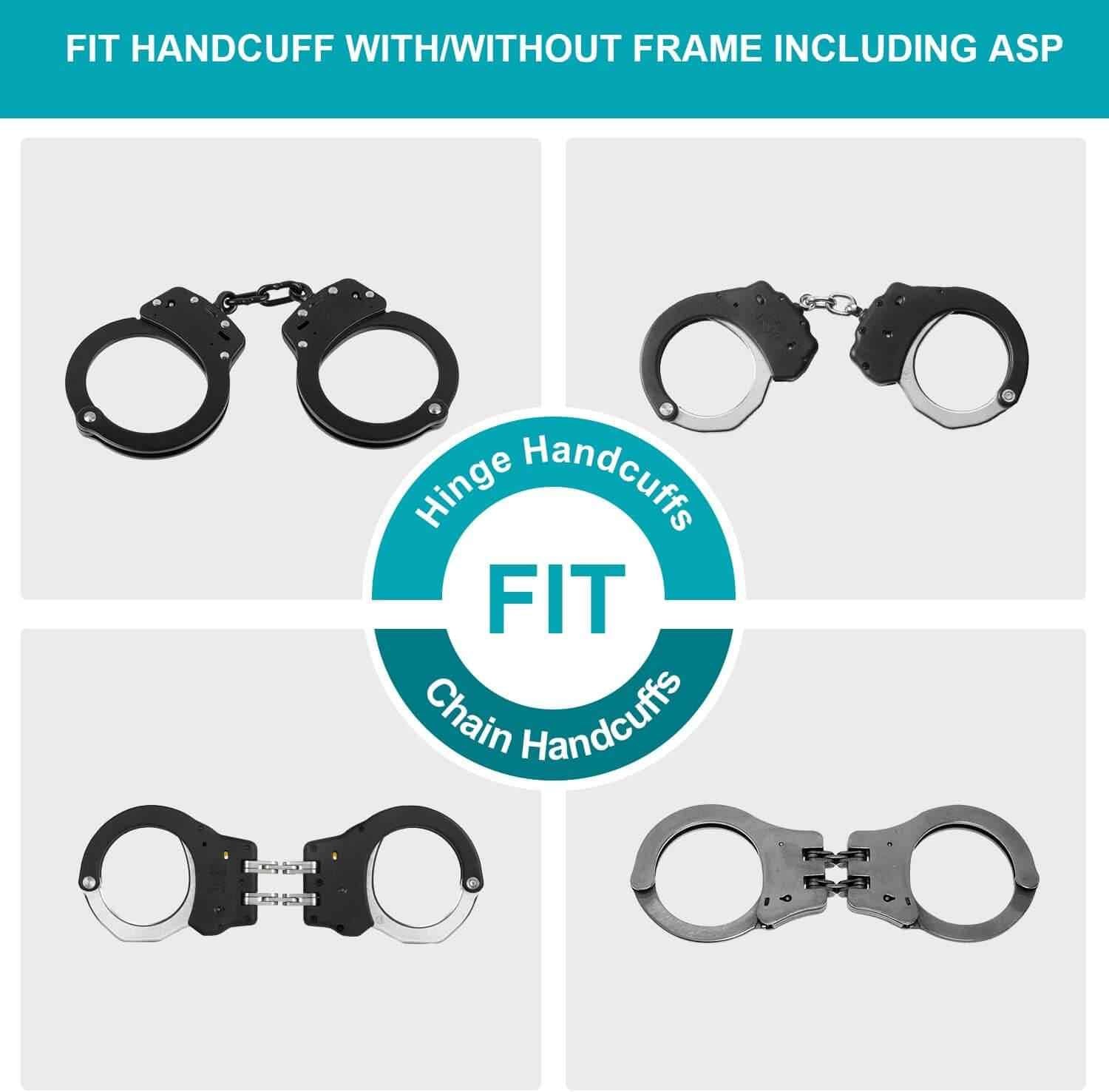 Polymer Handcuff Case Fit ASP Cuffs Hinged Handcuffs Chain Handcuffs  Handcuff Holder, Fit 1.5'' 1.75'' 2.0'' security Belt