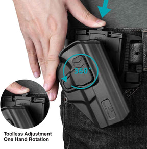Level II Retention OWB Holster for Taurus G2C Taurus G3C Taurus G3C TORO Taurus PT111 Millennium G2 Taurus PT140 Millennium G2, Outside Waistband Carry, Quick Mounting/Dismounting, Right Hand | Gun & Flower - Gunflowerholsters