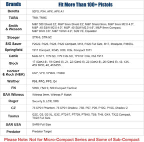 Universal Adjustable Drop Leg Holster - Fits Glock 17 19 22 23 26 Gen3-5, Taurus G2C G3C G3 XL, Beretta 92FS PX4 APX, M&P 9MM Compact, Canik TP9 SF Elite, CZ P07 P09 P10C | Tactical Thigh Platform (No Optic) - Polymerholster