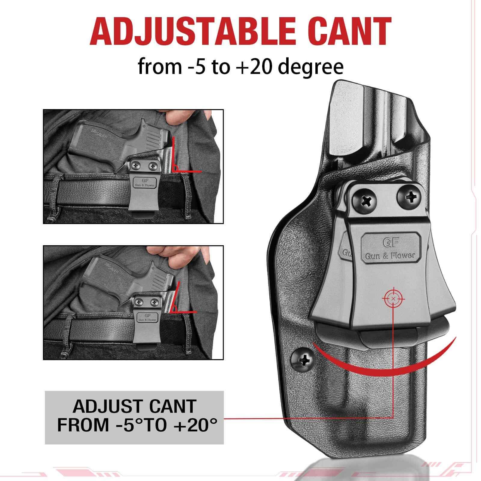 P365XL Holster,IWB Kydex Holster, Fit: Sig Sauer P365 P365 XL P365 SAS P365X P365.380 ACP, Inside Waistband Concealed Carry,Adj. Cant Retention, P365xl Holster Ultimate Comfort & Stability,Right Hand|Gun&Flower