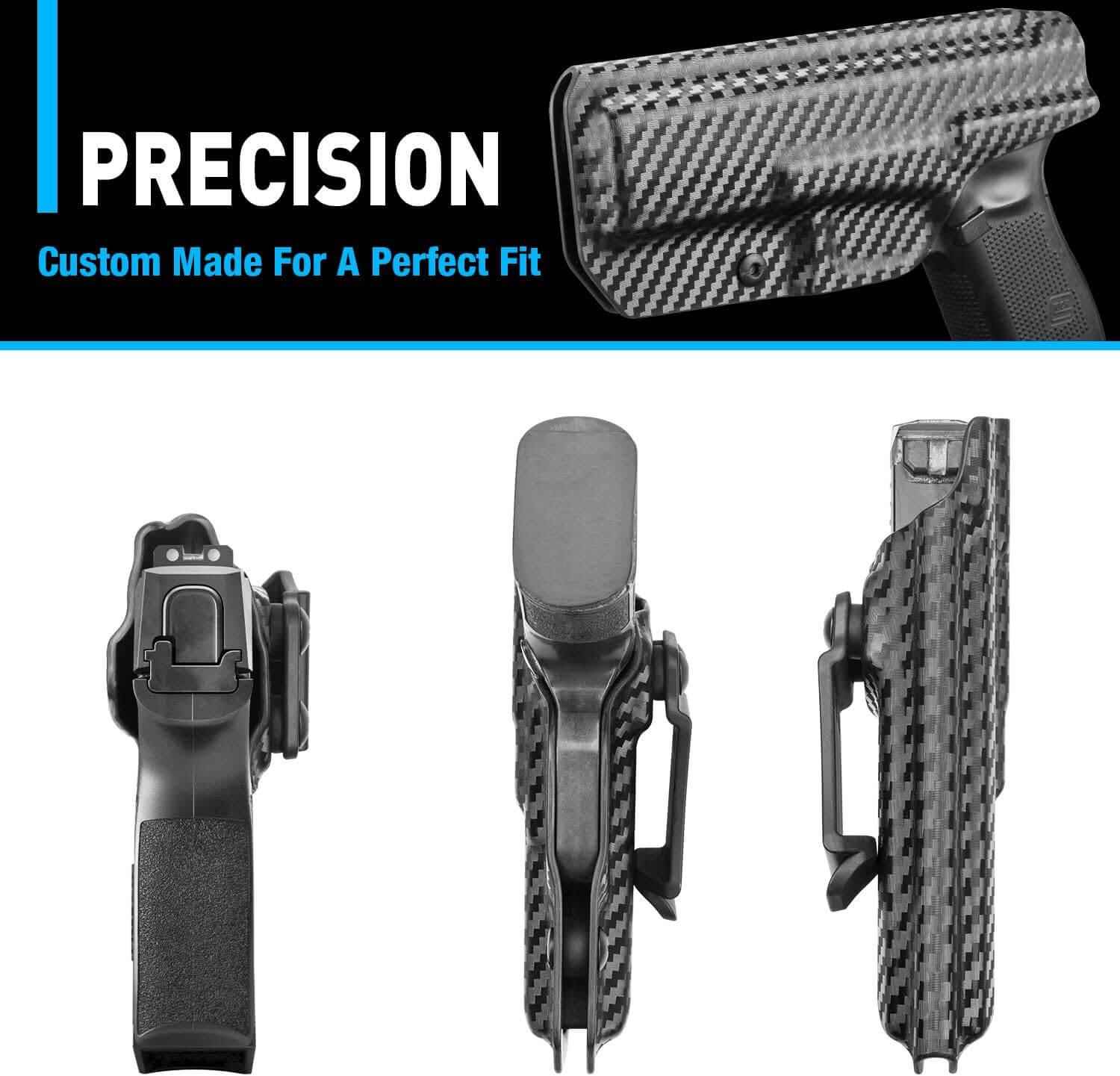 Carbon Fiber Texture Sig Sauer P365 P365 SAS P365X P365.380 ACP IWB Kydex Holster, Right Hand | Gun & Flower