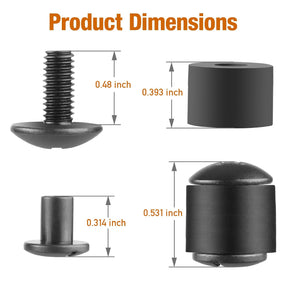 12 Sets Black Chicago Screws for DIY Kydex/Leather Holsters, Clips & Knife Sheaths - Includes Phillips Truss Heads, Slotted Fasteners & Rubber Spacers | Secure Fit, Anti-Loosening - Polymerholster