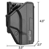 M&P Shield Holster, Polymer OWB Holster Fit Smith & Wesson M&P 9mm/.40 S&W Shield & Shield M2.0, No Button/Fast Draw/Quick Release Holster, 360 Degrees Adjustable/Trigger Lock System. Right Hand|Gun&Flower - Gunflowerholsters