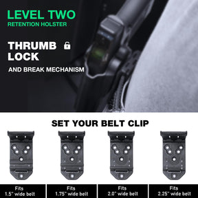 WARRIORLAND OWB KYDEX Holster Thumb Release & Optics Cut Fit: Sig Sauer P320 Full Size/Compact/ P320 M17/P320 M18/P320 X Carry/P320 XFM/P320 AXG Combat/P320 AXG Legion/P320 X Five, Outside Waistband 360 Degree Adj. Fits 1.5"-2.25" Belt, Right Hand - Polymerholster