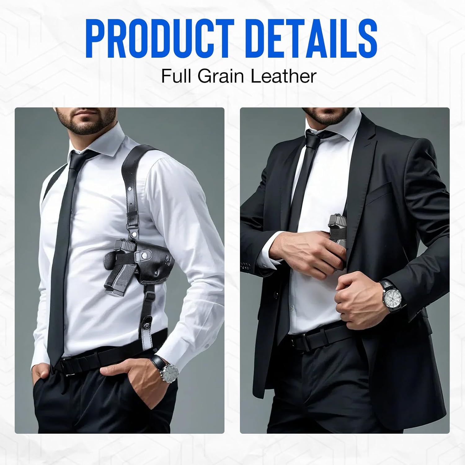 GUN & FLOWER Universal Leather Shoulder Holster Compatible with Glock 17/19/22/23, 1911, Taurus G2C/G3C, M&P 9, Sig P220/P226, 92FS, Right Hand - Polymerholster
