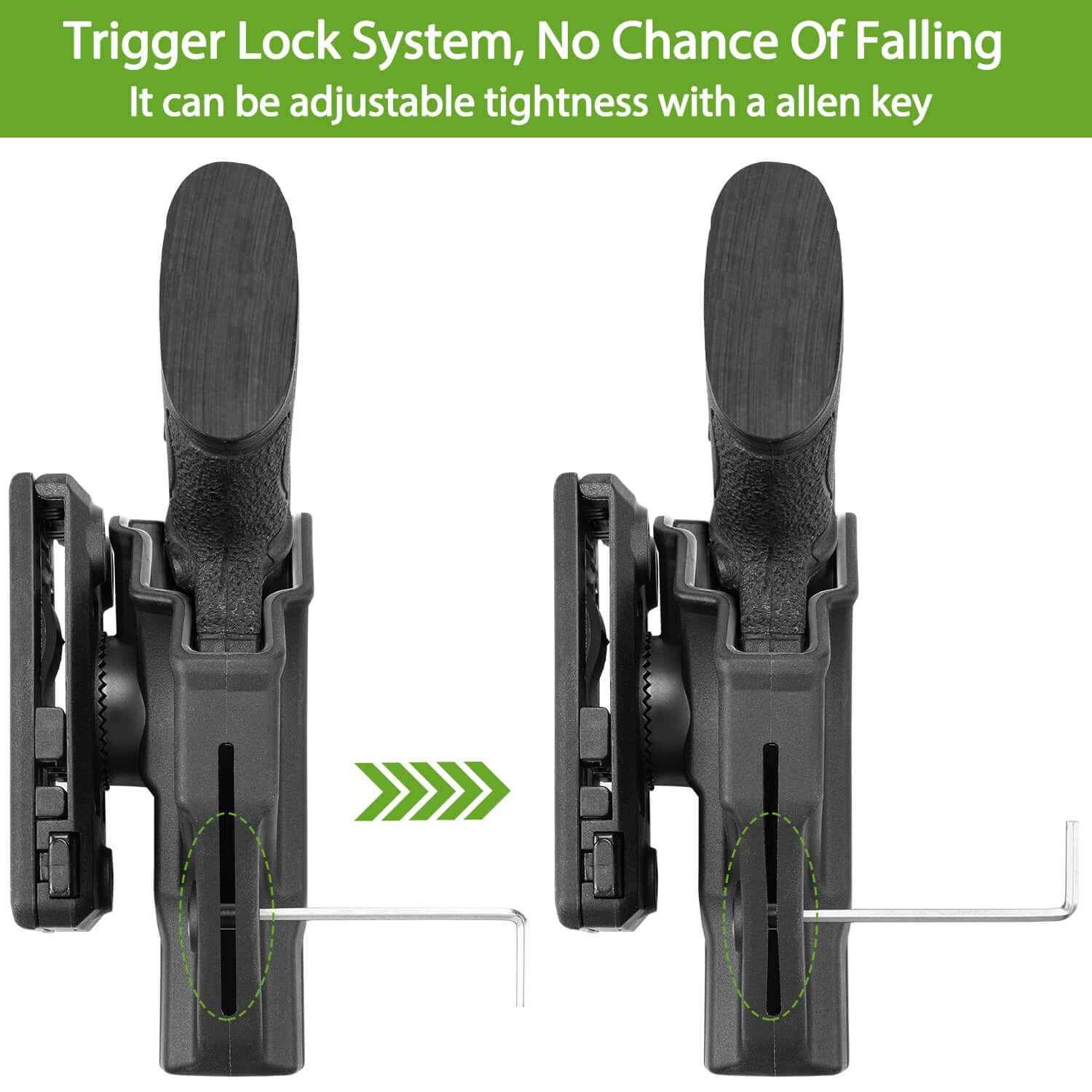 M&P Shield Holster, Polymer OWB Holster Fit Smith & Wesson M&P 9mm/.40 S&W Shield & Shield M2.0, No Button/Fast Draw/Quick Release Holster, 360 Degrees Adjustable/Trigger Lock System. Right Hand|Gun&Flower - Gunflowerholsters