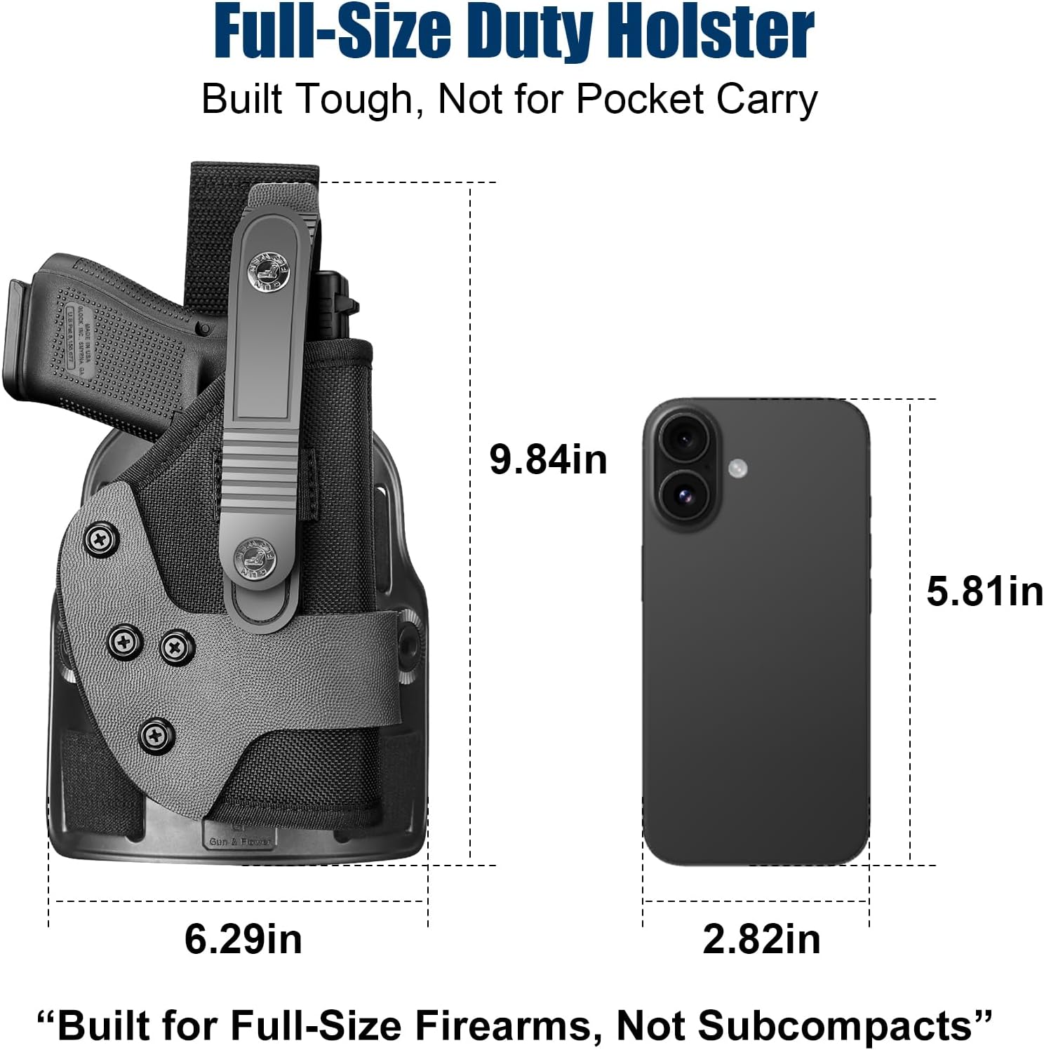 Universal Adjustable Drop Leg Holster - Fits Glock 17 19 22 23 26 Gen3-5, Taurus G2C G3C G3 XL, Beretta 92FS PX4 APX, M&P 9MM Compact, Canik TP9 SF Elite, CZ P07 P09 P10C | Tactical Thigh Platform (No Optic) - Polymerholster